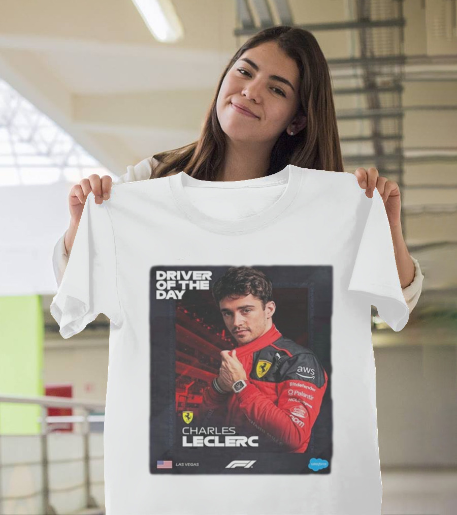 Charles Leclerc Driver of the Day Las Vegas GP F1 Ferrari Racing T-Shirt