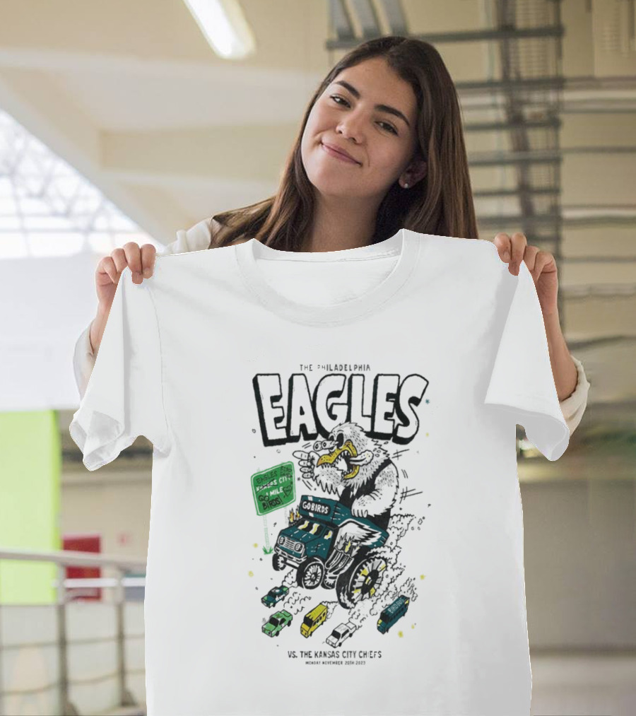 Philadelphia Eagles Monster Truck vs Kansas City Showdown Go Birds 11-20-2023 T-Shirt