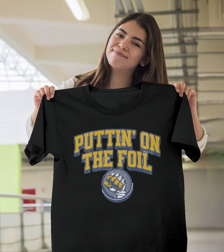 Puttin On The Foil Hockey Inspired Knuckle Patch T-Shirt