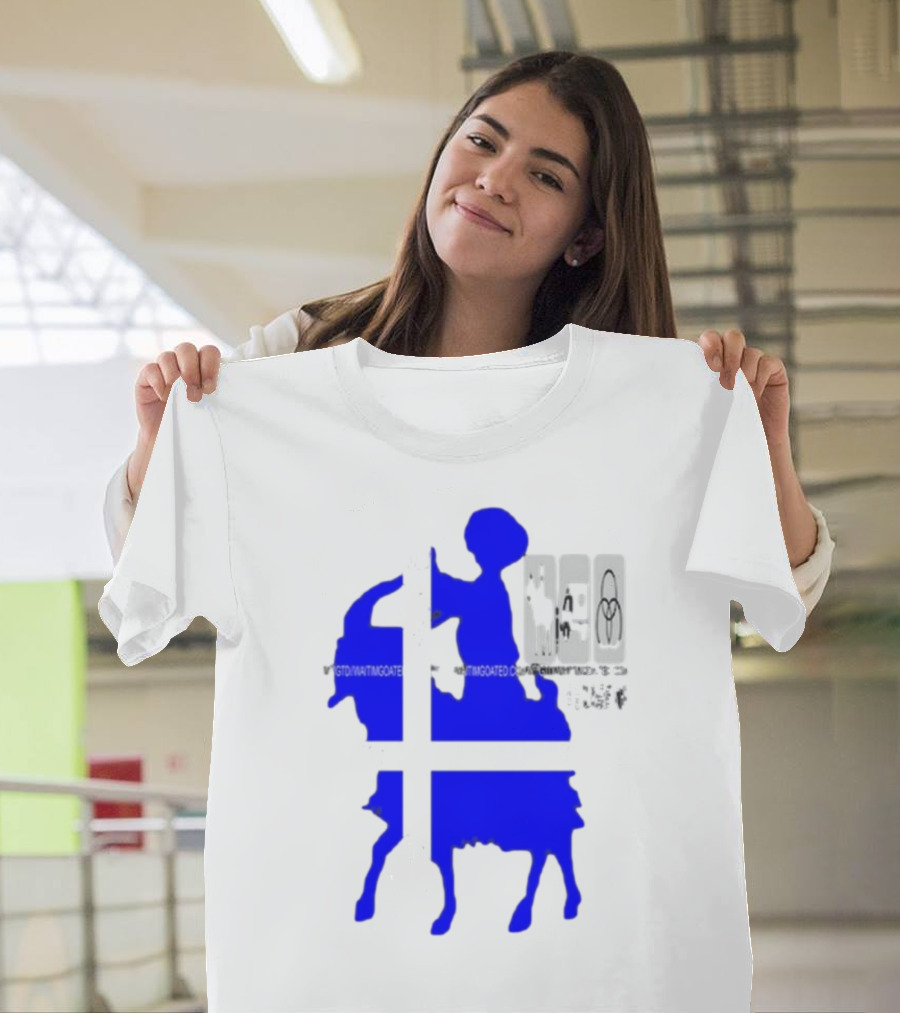 Wait Im Goated Luck Charm Greek Flag Goat T-Shirt