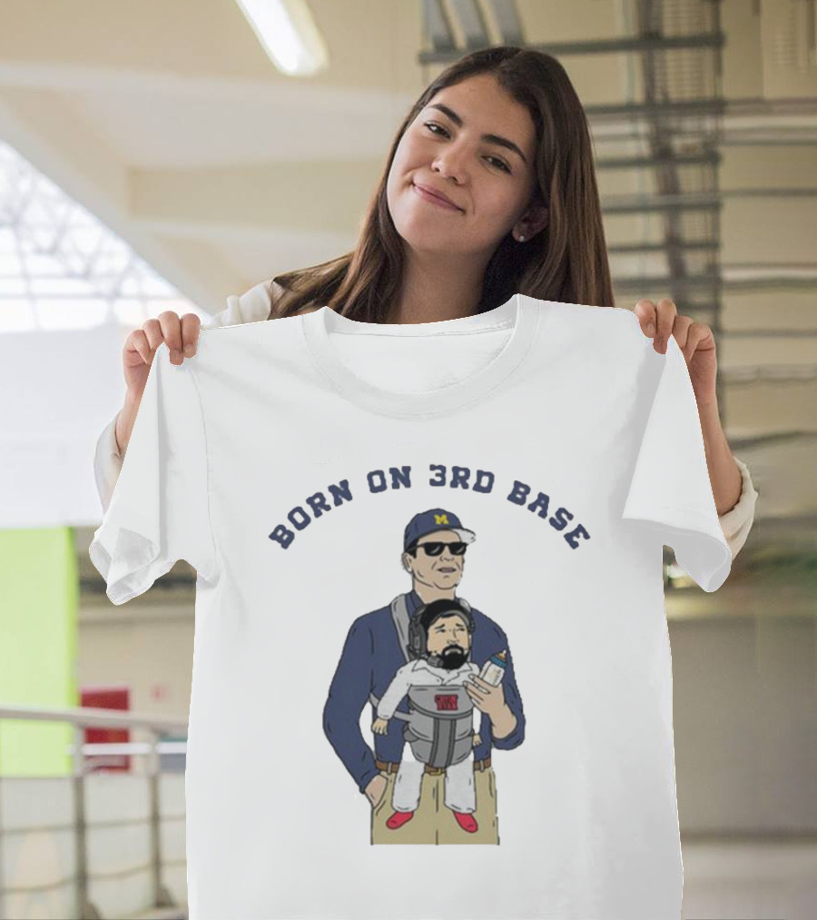 Cryin’ Ryan Born On 3rd Base Baseball Dad Baby Carrier Bottle T-Shirt