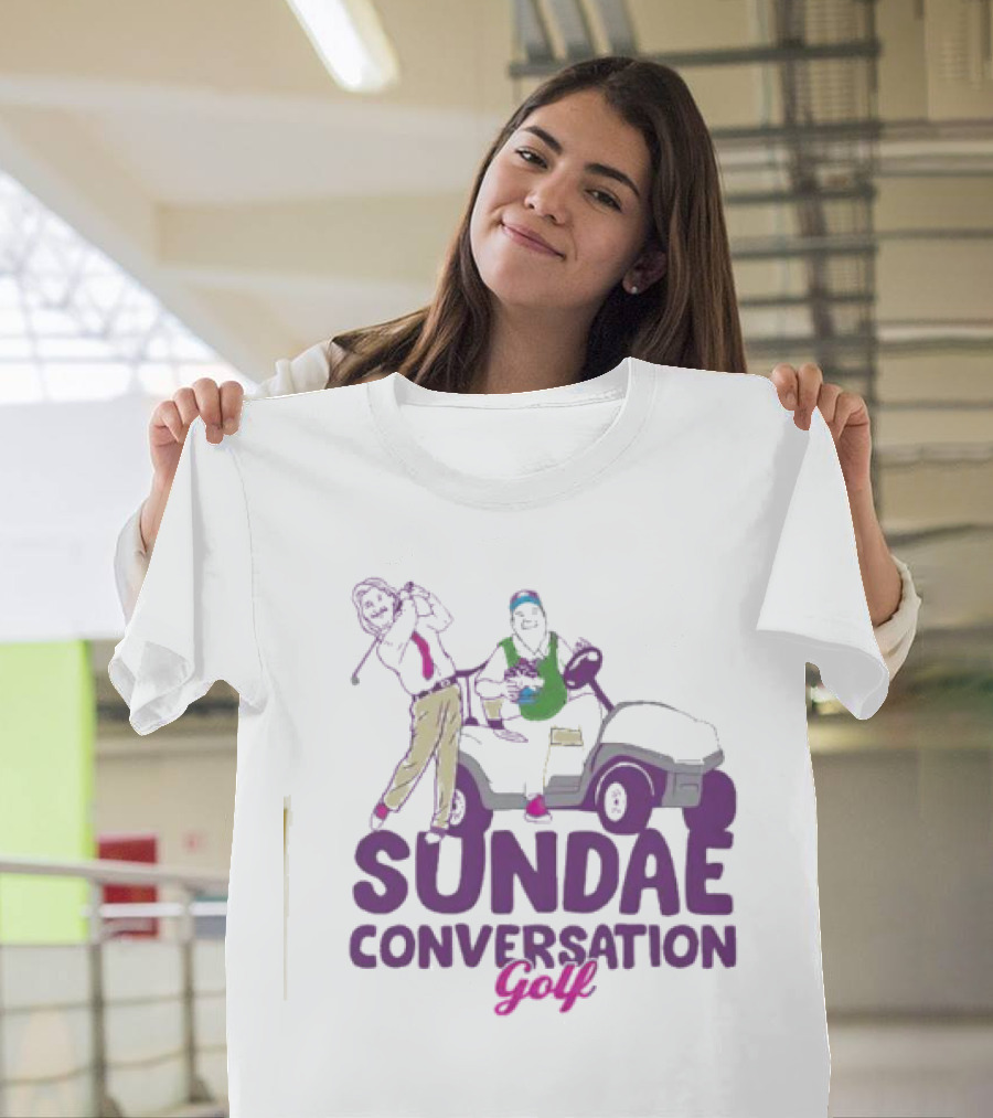 Sundae Conversation Golf Cart Humor Fun T-Shirt