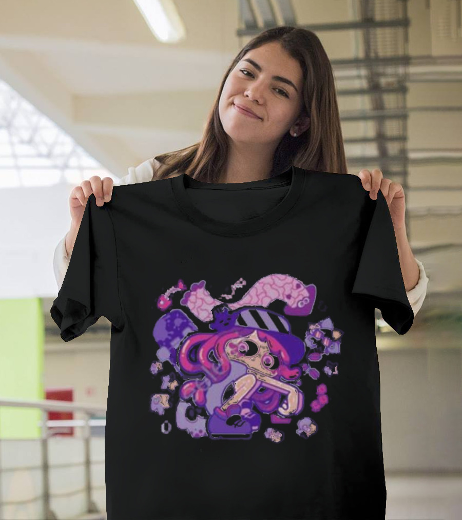 Theyetee Hotlantis Inkling Squid Girl Purple Splatoon T-Shirt