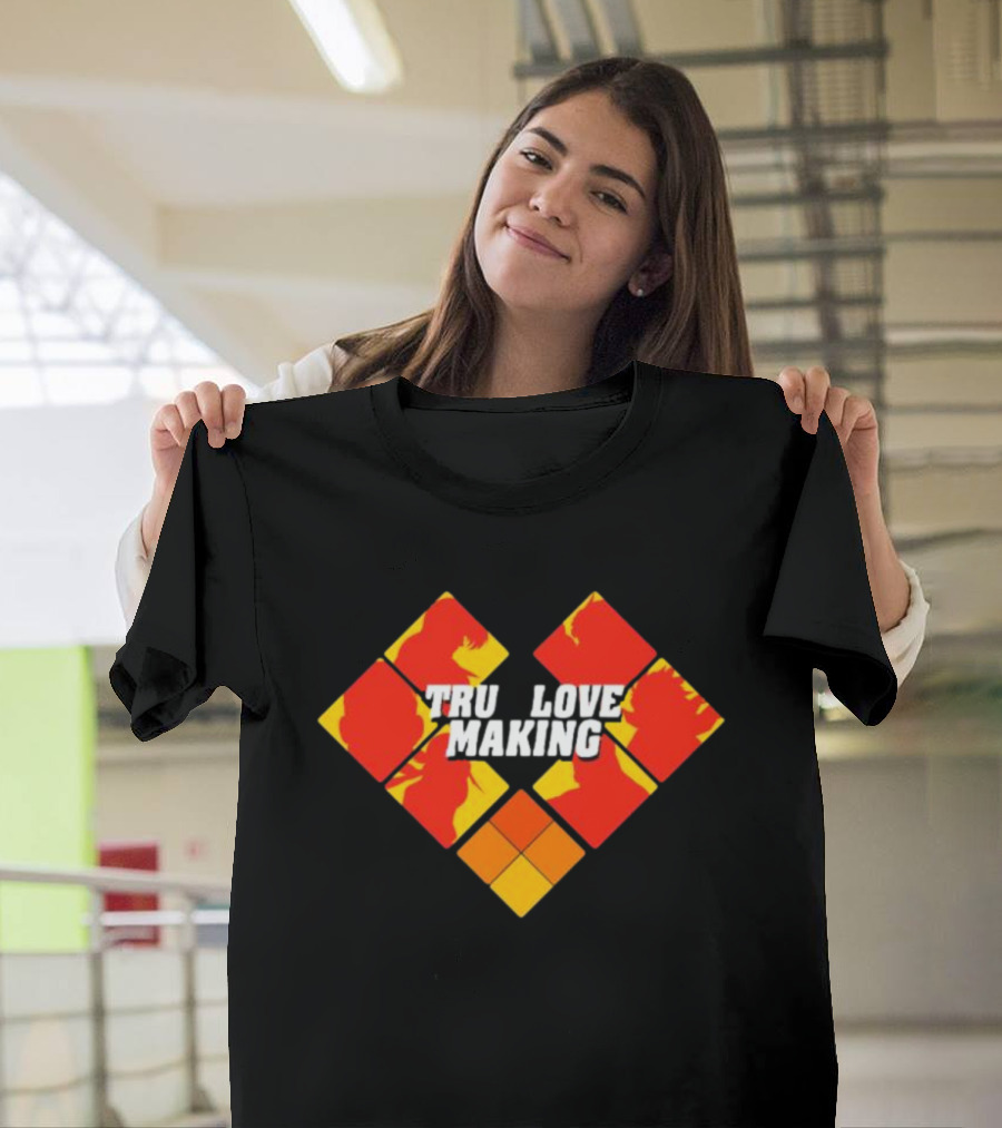 TRU LOVE MAKING Red and Yellow Geometric Heart T-Shirt