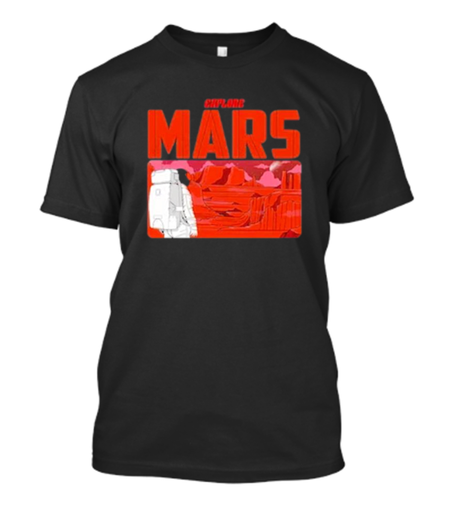 Explore Mars Astronaut Adventure Red Landscape T-Shirt