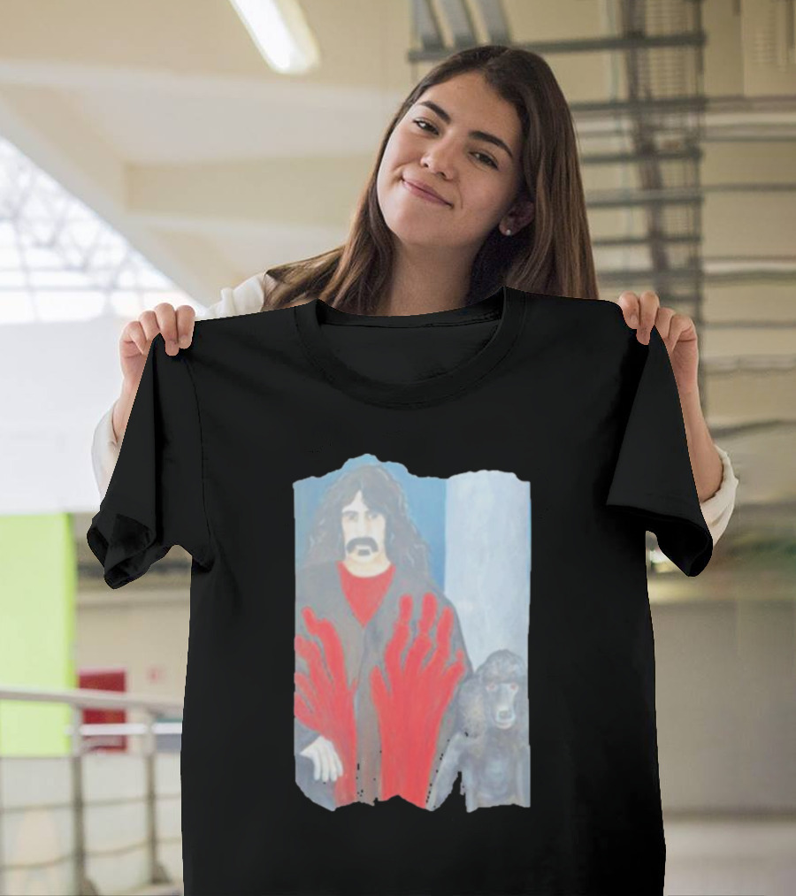 Jackey Neyman Jones Frank Zappa The Master Mashup With Red Hand Prints T-Shirt