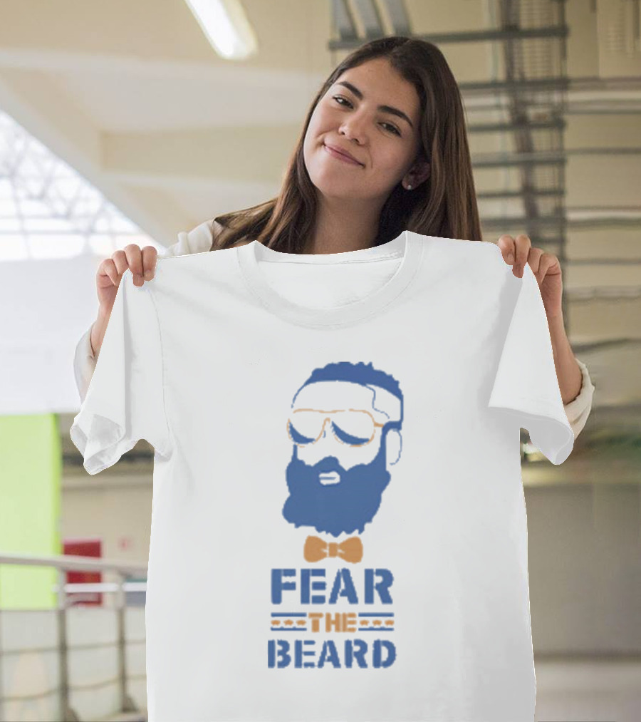 James Harden Fear The Beard Blue Orange Bowtie Sunglasses T-Shirt