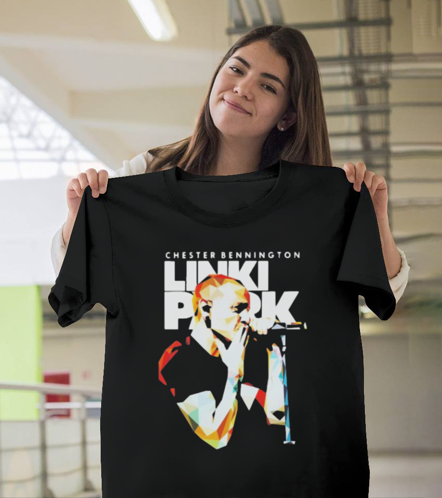Chester Bennington Linkin Park Poly Art Mic Performance T-Shirt