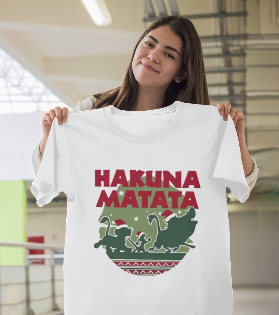 Hakuna Matata Disney Christmas The Lion King Holiday Festive Edition T-Shirt