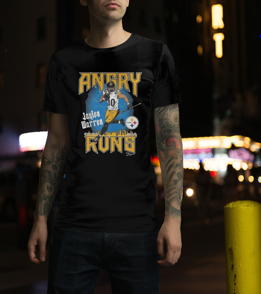 Jaylen Warren Angry Runs NFL Network Steelers T-Shirt