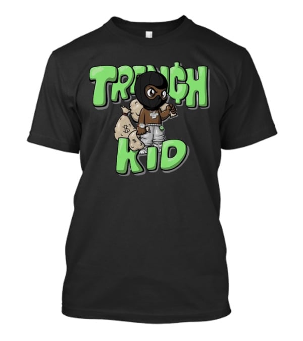 Lil Tjay Trench Kid Black Mask Money Bag T-Shirt