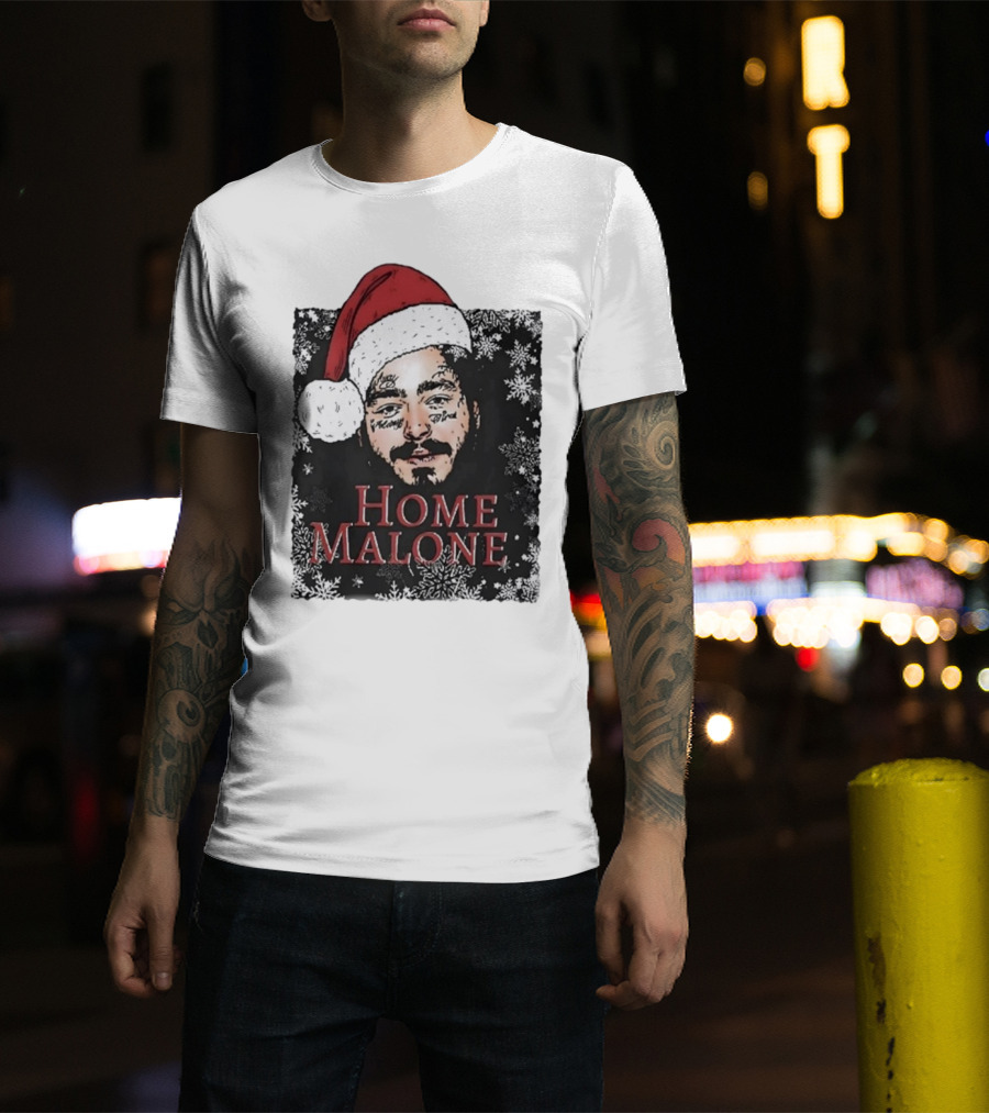 Home Malone Swea Funny Christmas Sweathirt Home Alone Sweathirt Ghost Malone Post Malone Dallas Cowboys Snowflakes Santa Hat T-Shirt