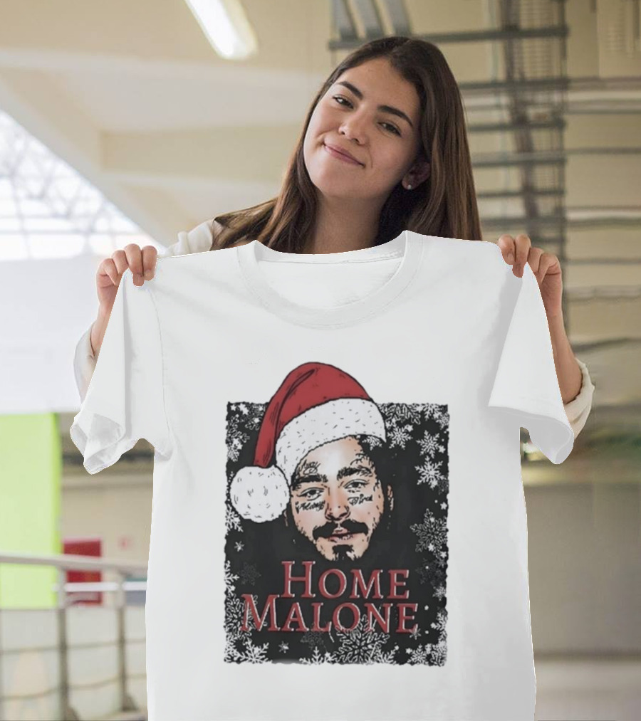 Home Malone Swea Funny Christmas Sweathirt Home Alone Sweathirt Ghost Malone Post Malone Dallas Cowboys Snowflakes Santa Hat T-Shirt