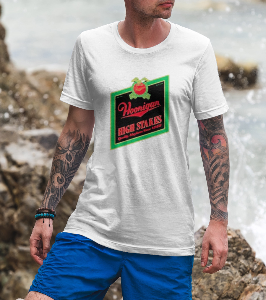 Hoonigan High Stakes Quality Mayhem Since MMXI Retro Apple Crate Label T-Shirt