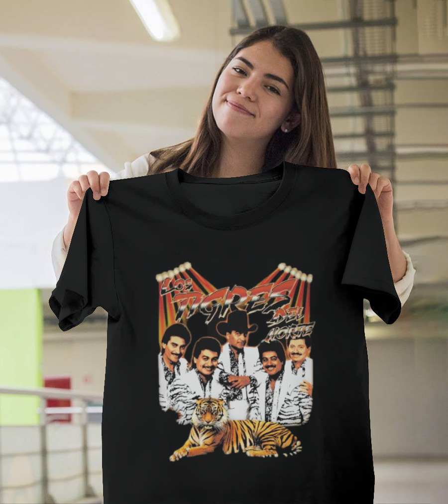 Los Tigres Del Norte Band Members with Tiger Image T-Shirt