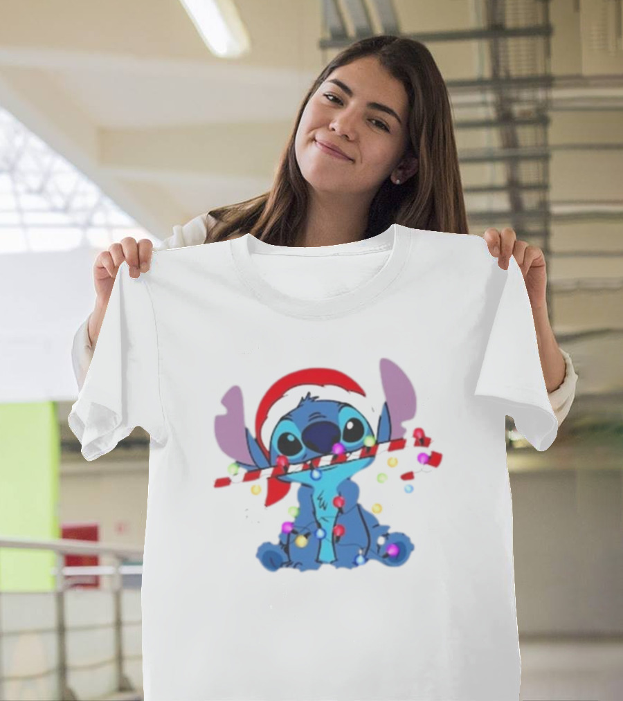 Disney Lilo And Stitch Christmas Jumper Mens Womens Kids Xmas Angel T-Shirt