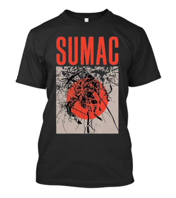 Sumac Shadow Art With Red Circle And Black Lines T-Shirt