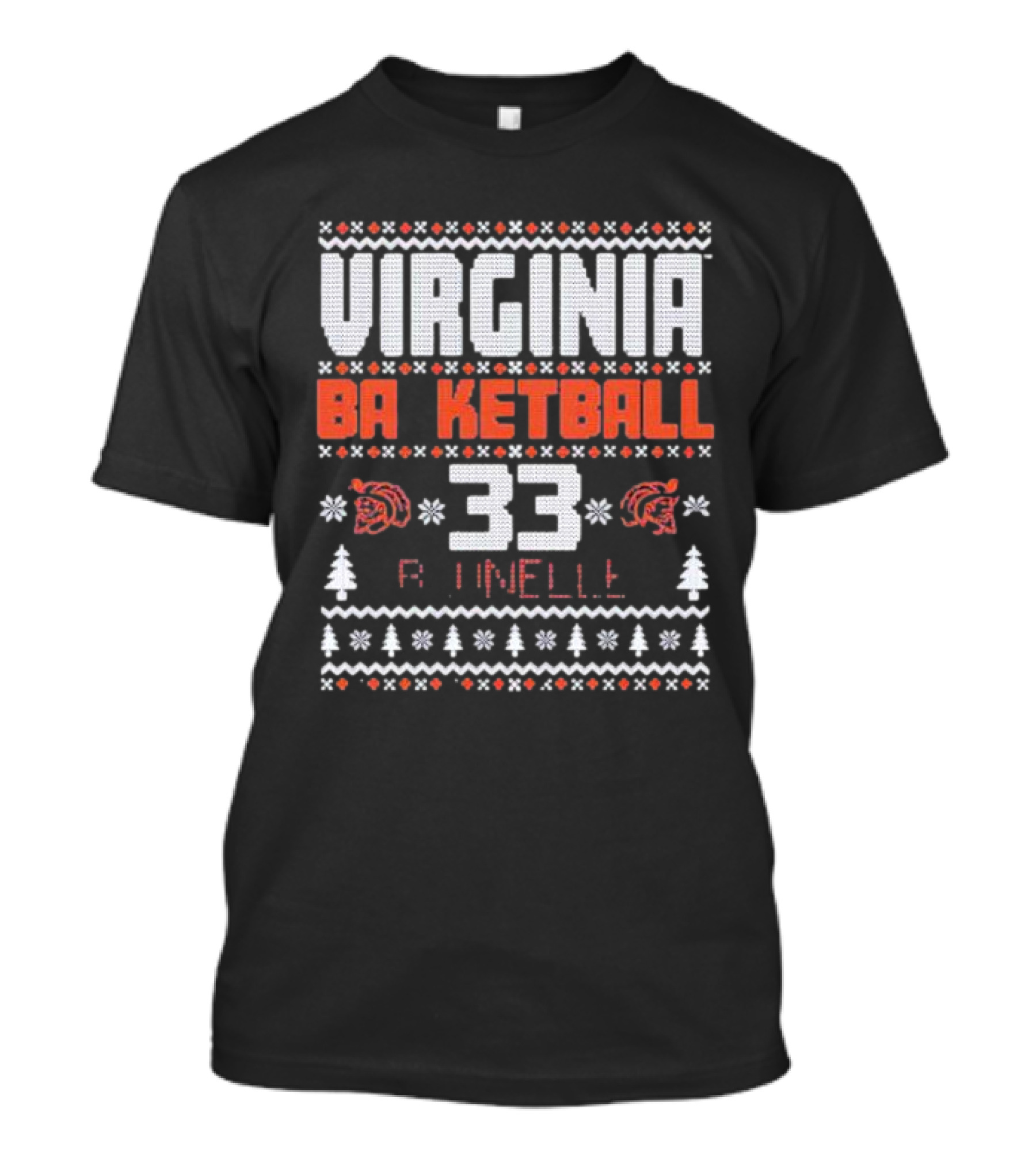 Virginia Basketball Sam Brunelle 33 Holiday T-Shirt