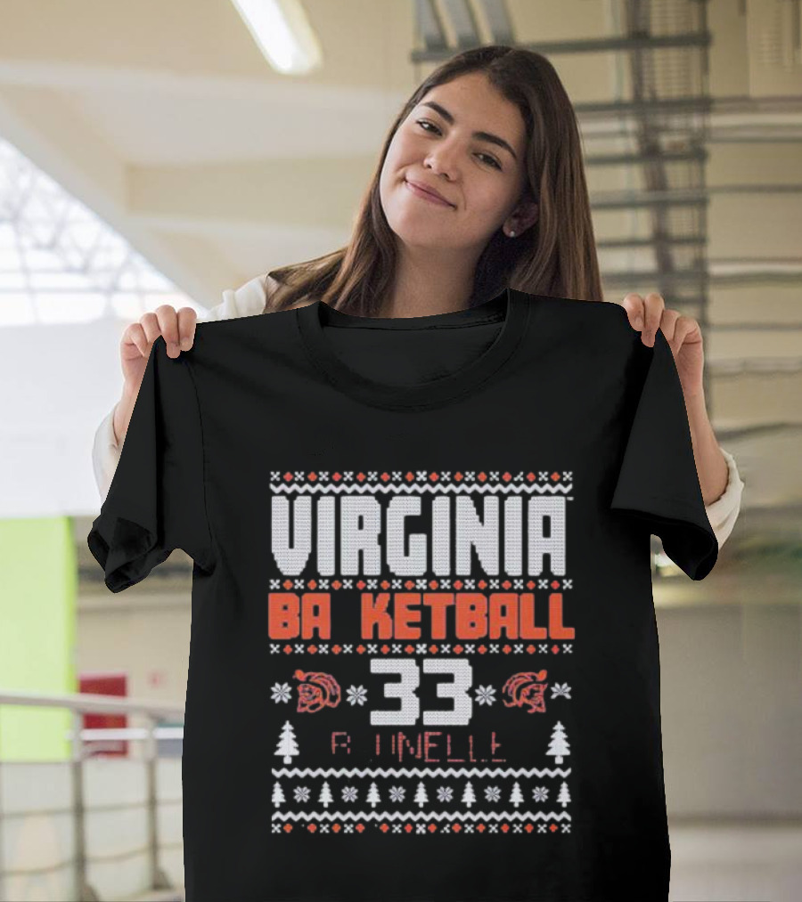 Virginia Basketball Sam Brunelle 33 Holiday T-Shirt