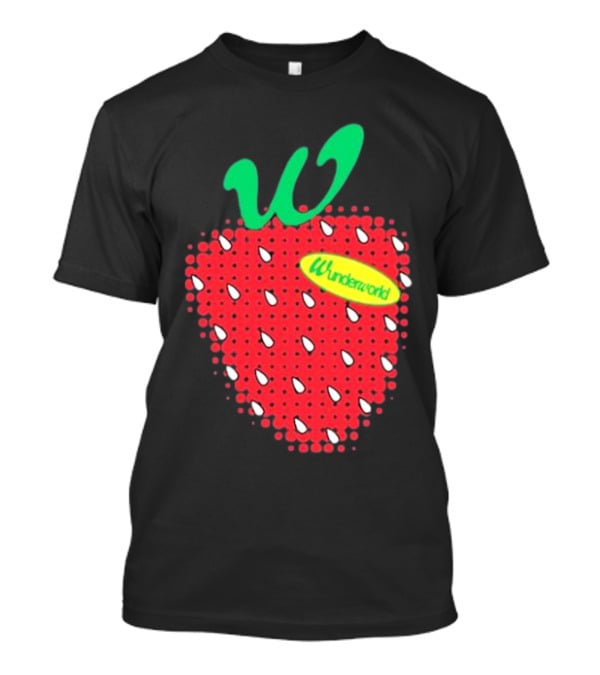 Wunderworld Strawberry Pattern With Green Leaf Initial T-Shirt
