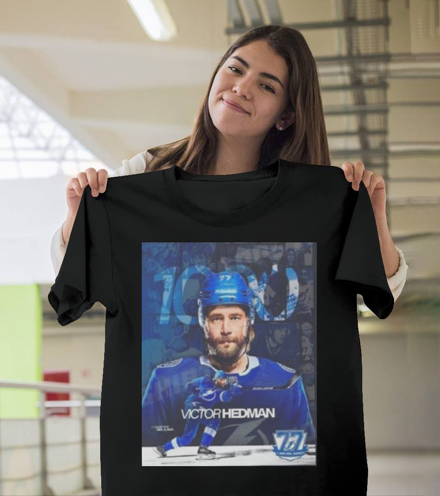 Victor Hedman 1000 NHL Games Milestone T-Shirt