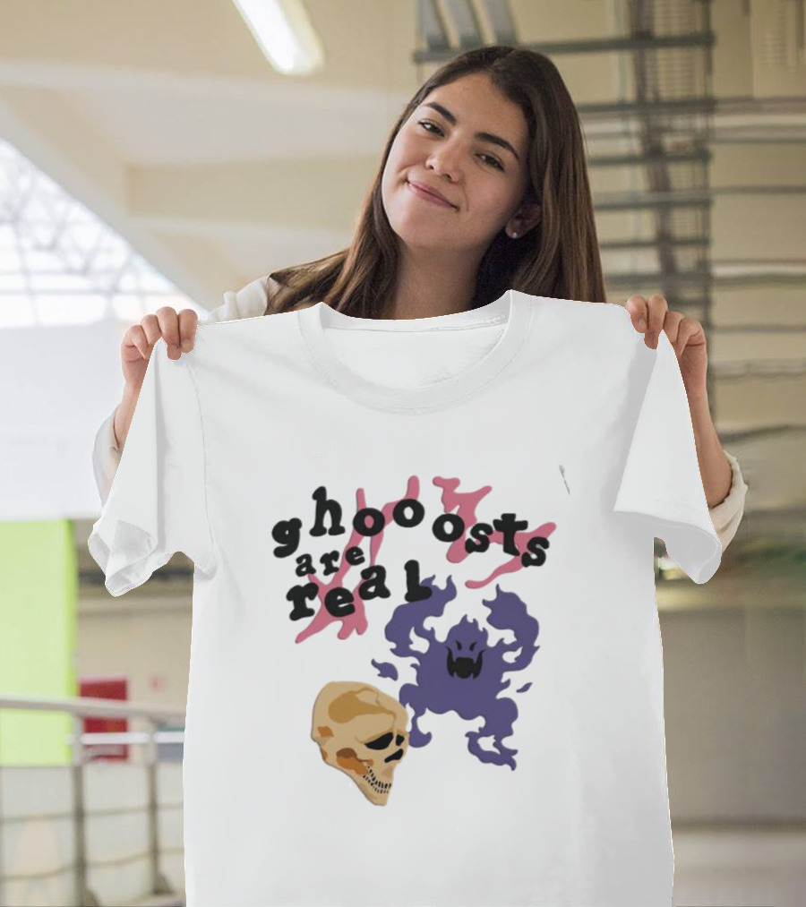 Ghoooosts Are Real Skull Purple And Pink T-Shirt