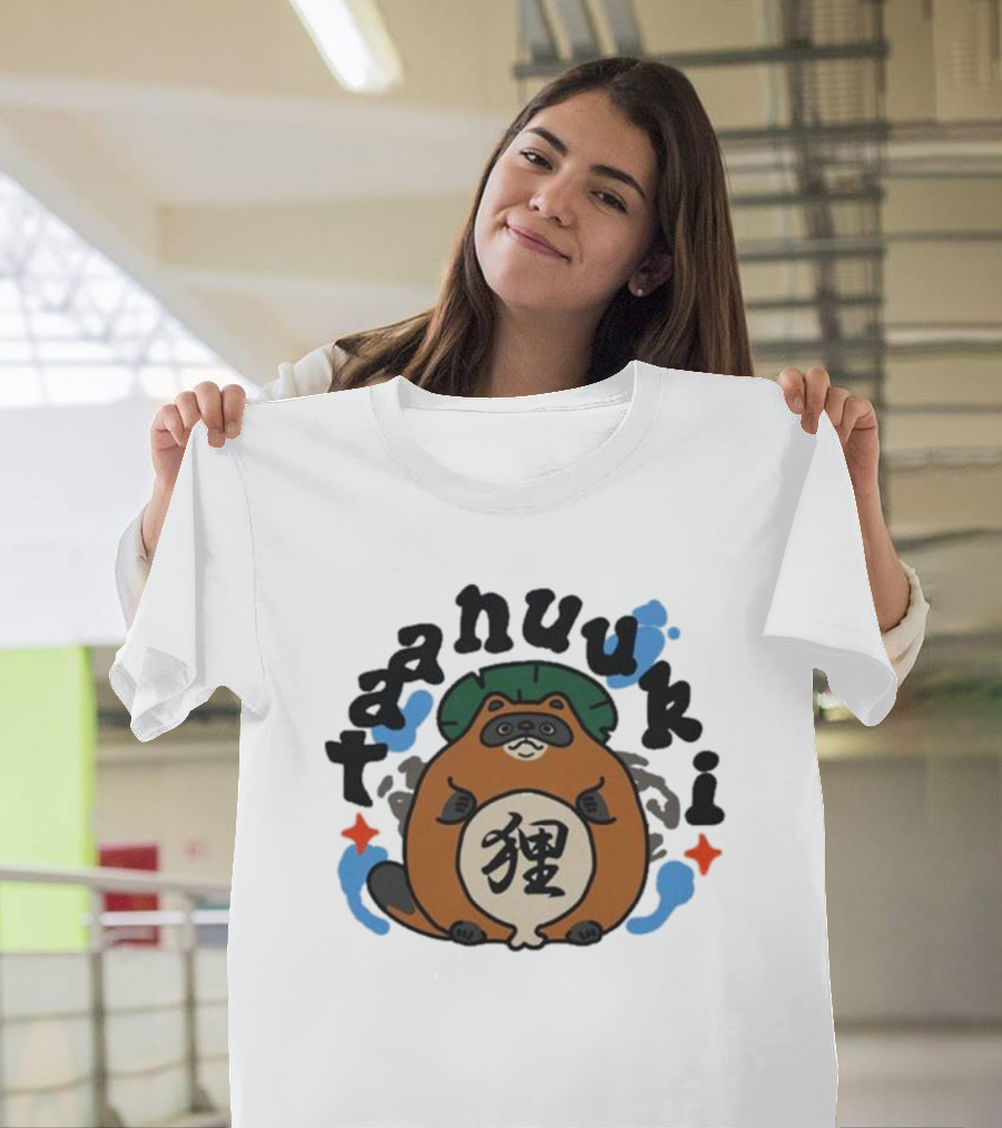Tanuki Lucky Cat Kanji T-Shirt