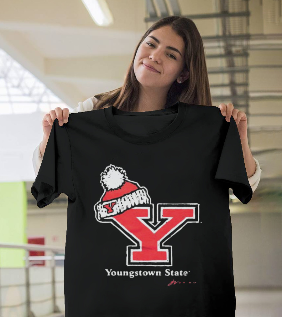 Youngstown State Y Logo With Knit Hat T-Shirt