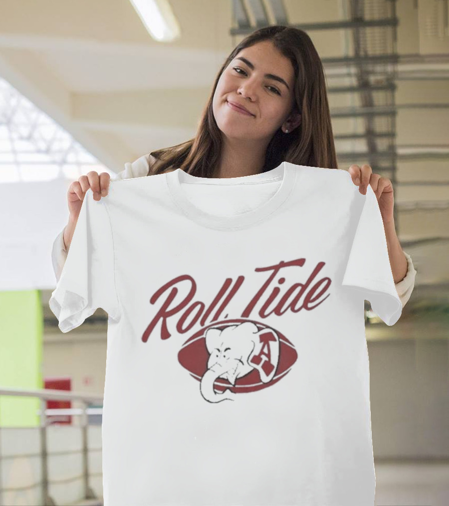 Alabama Roll Tide Football Vintage Ringer Elephant Emblem T-Shirt