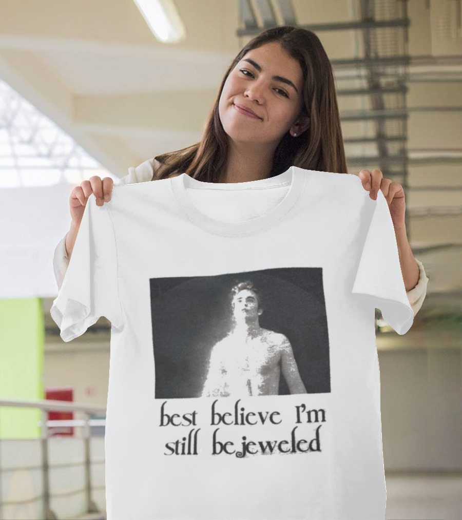 Best Believe I'm Still Bejeweled Black and White Male T-Shirt