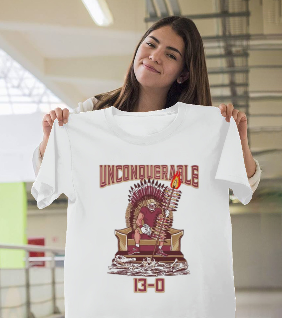 Florida State Seminoles Unconquerable 13-0 Throne King T-Shirt