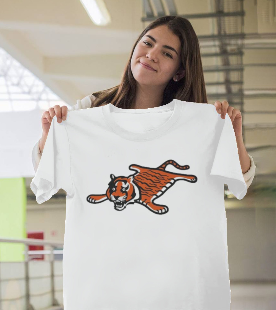 Cincinnati Bengals Funny Flat Mascot Tiger T-Shirt