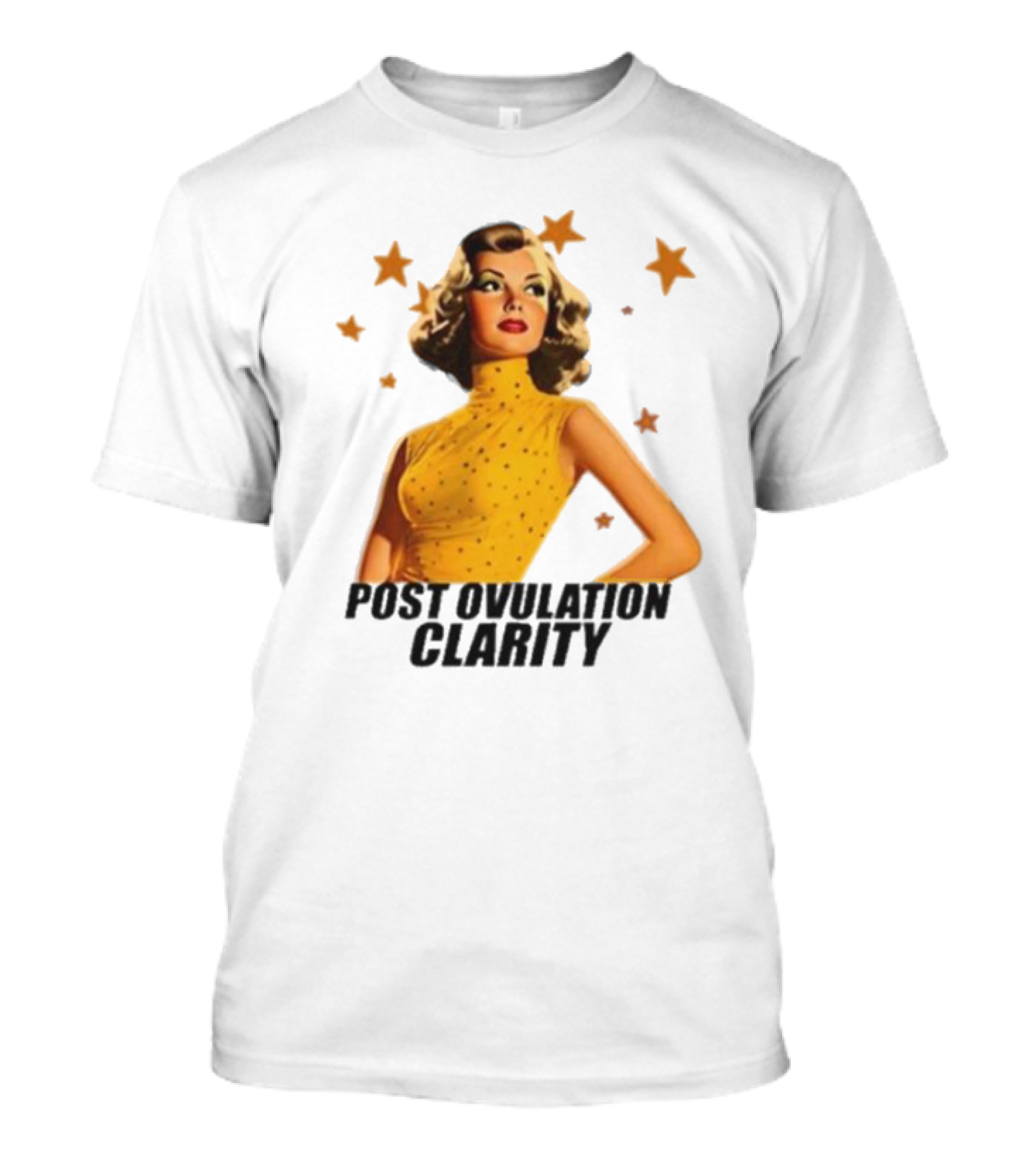 Retro Starburst Woman With Post Ovulation Clarity T-Shirt
