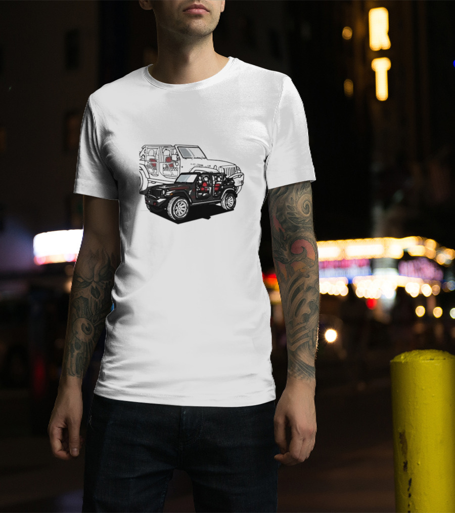 Tunic Jeep Car Illustration With Adventure Elements T-Shirt