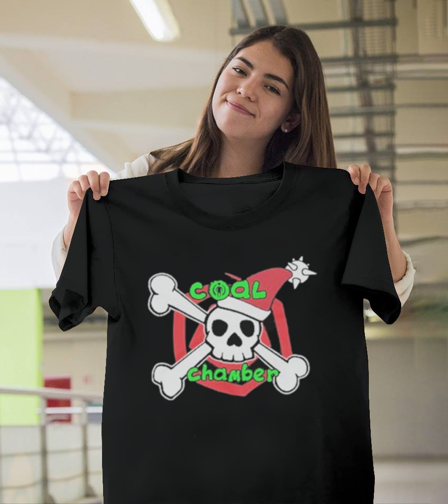 Coal Chamber Christmas Skull Santa Hat Bones T-Shirt