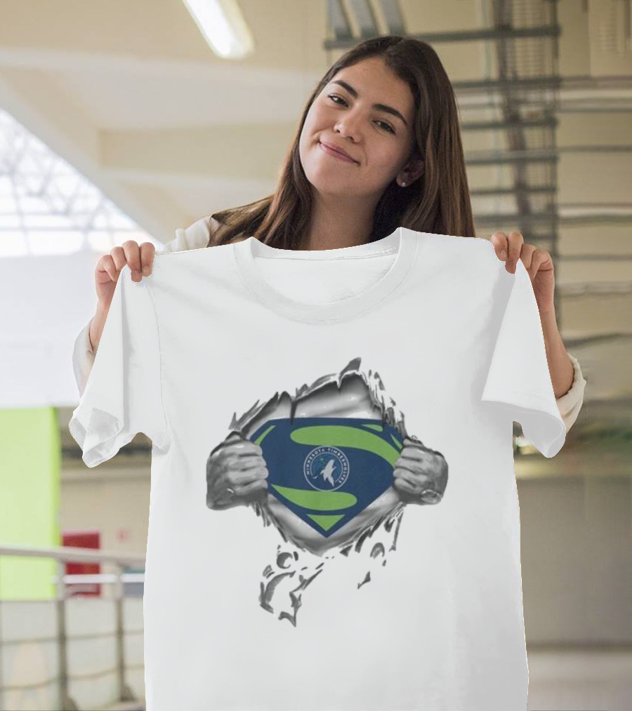 Minnesota Timberwolves Superman Logo Fusion T-Shirt