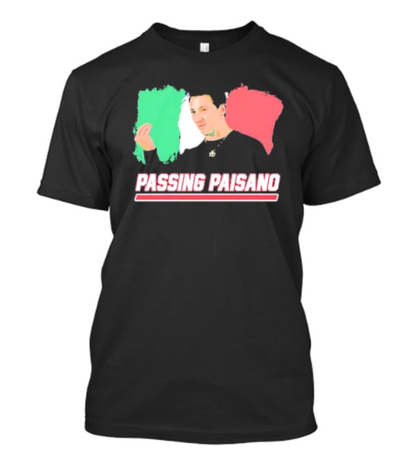 Passing Paisano Italian Gesture Flag Background T-Shirt
