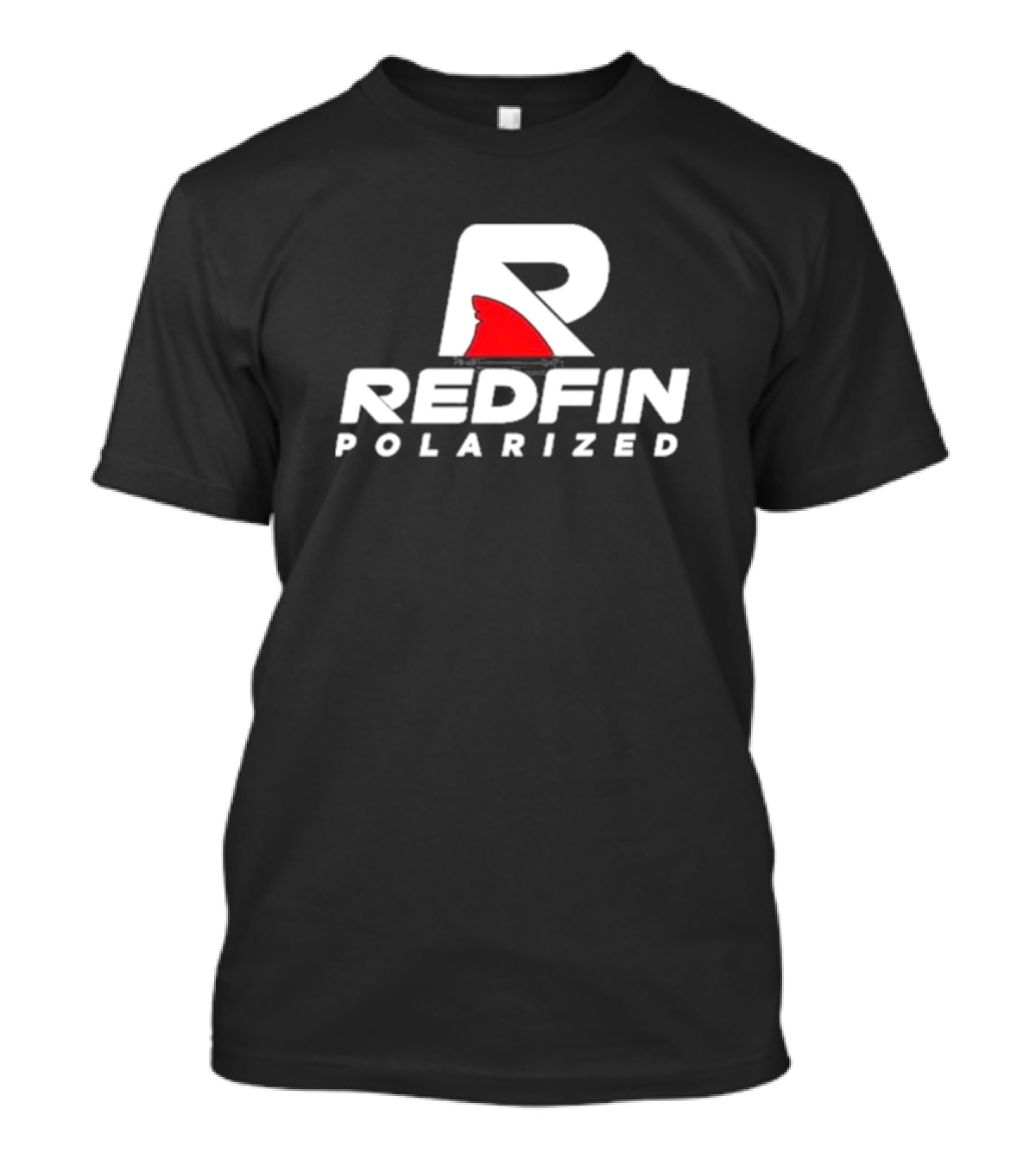 Redfin Polarized R Shark Logo White And Red T-Shirt