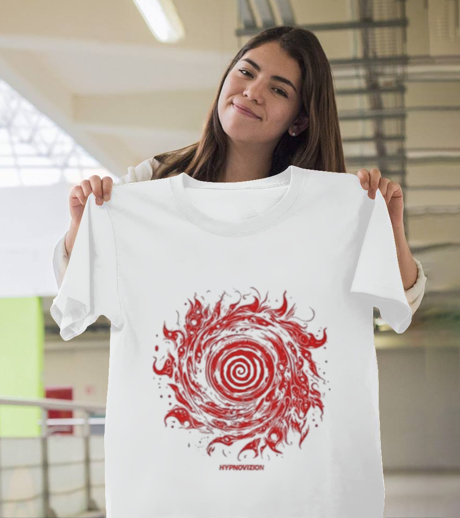 Vortex Flocked Invincible Fire Spiral T-Shirt