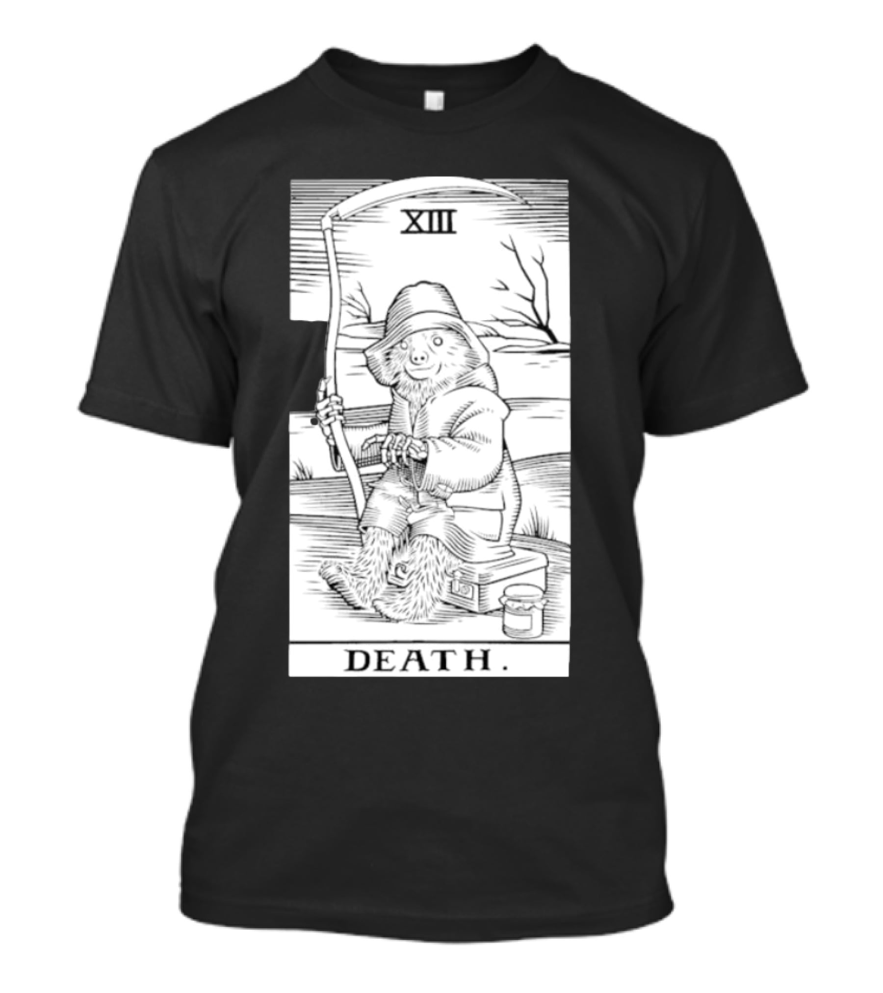 Bear XIII Death Tarot Card Sitting With Scythe T-Shirt