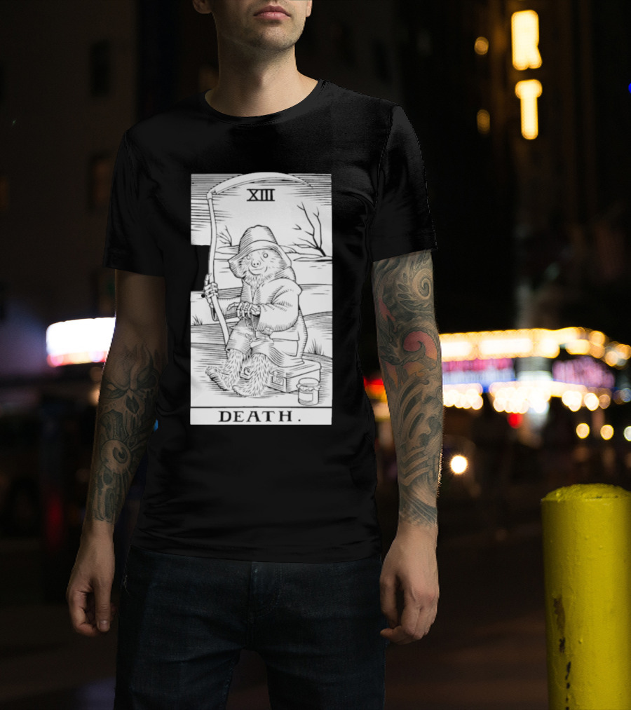 Bear XIII Death Tarot Card Sitting With Scythe T-Shirt