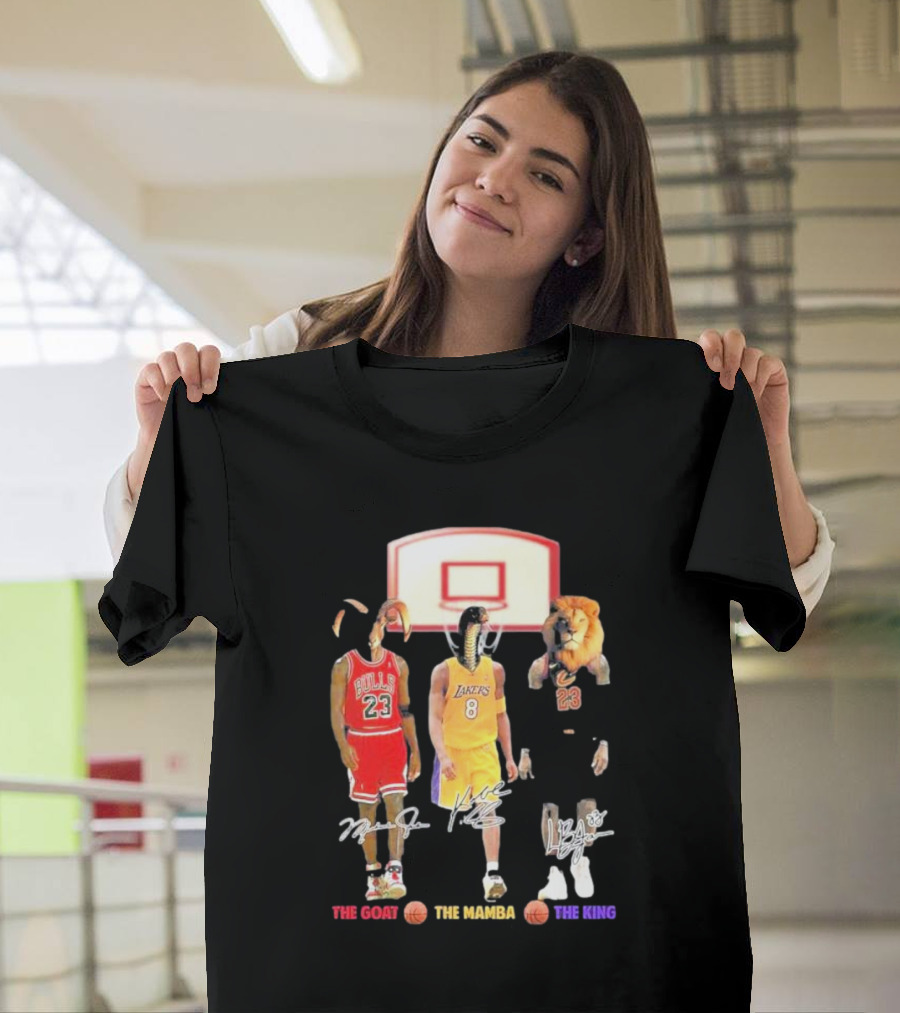 The Goat The Mamba The King Michael Jordan Kobe Bryant Lebron James Basketball Legends T-Shirt
