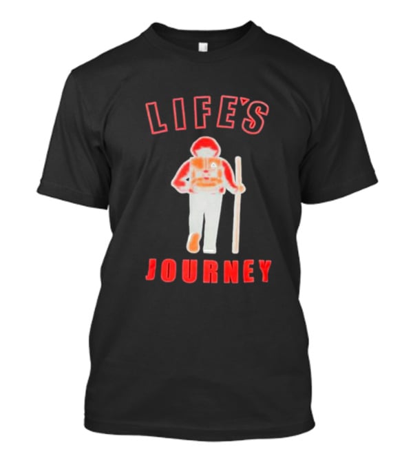 LIFE'S JOURNEY Hiker With Walking Stick T-Shirt