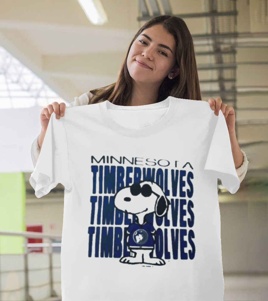 Snoopy Minnesota Timberwolves Shirt Collaboration T-Shirt