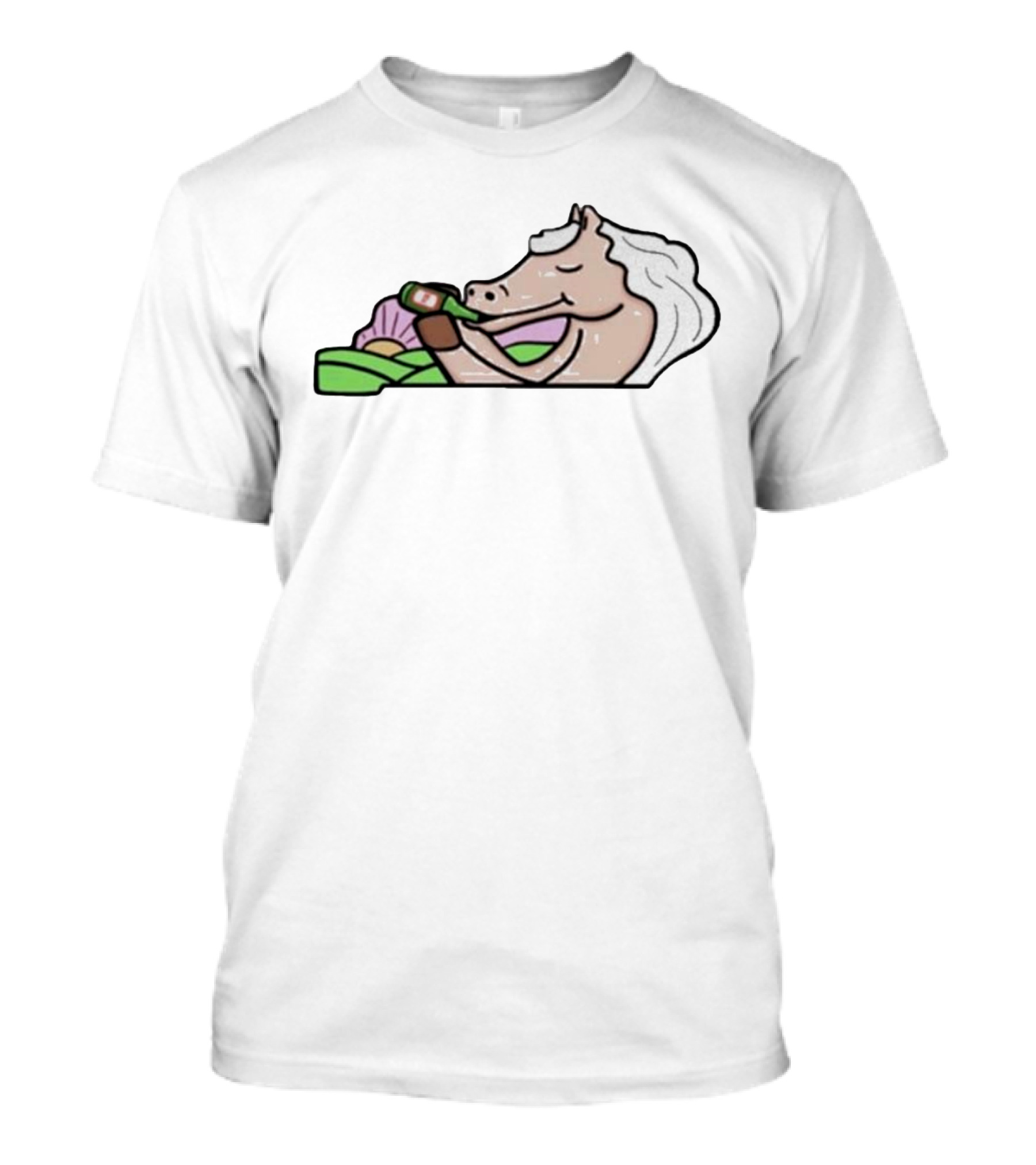 Strange Planet Kentucky Horse Relaxing With Drink T-Shirt