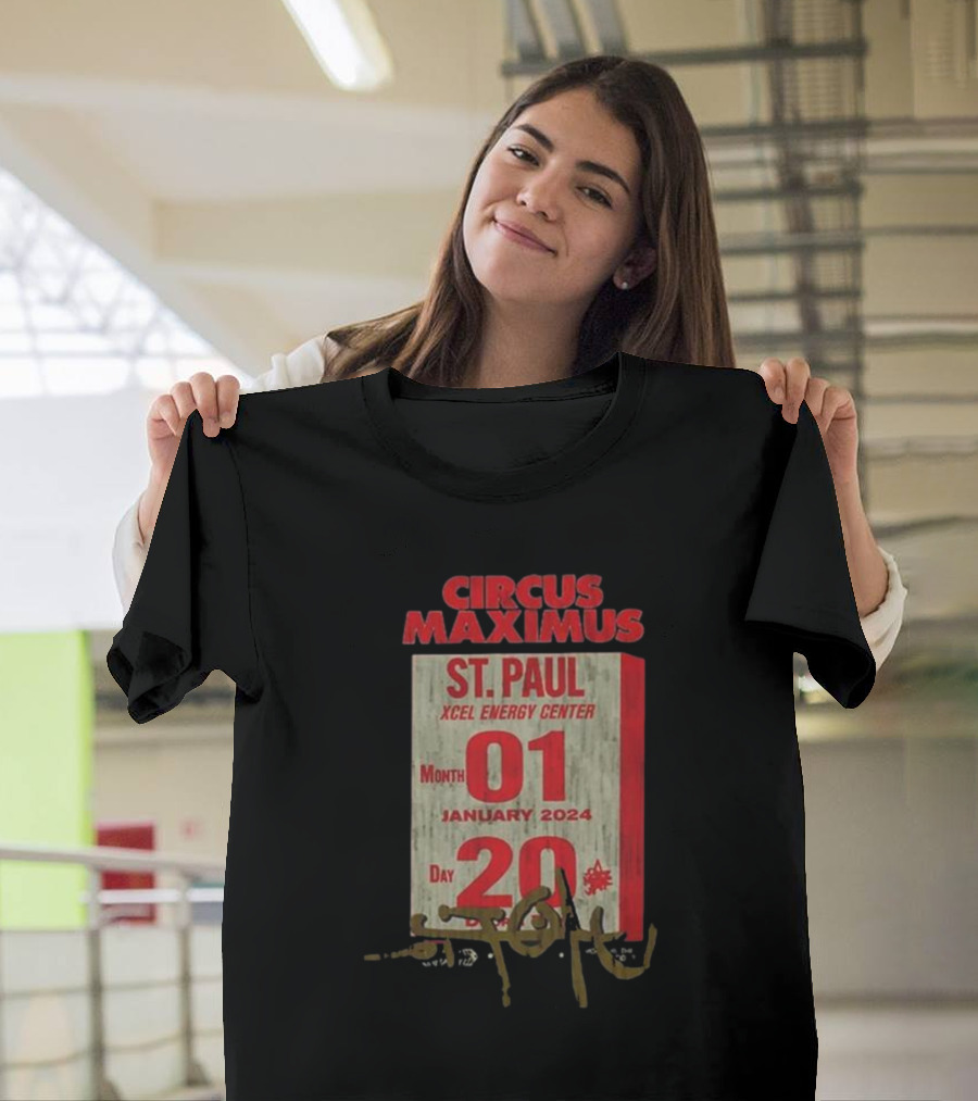 Travis Scott Circus Maximus Tour St Paul Xcel Energy Center January 20 2024 Utopia City Exclusive T-Shirt