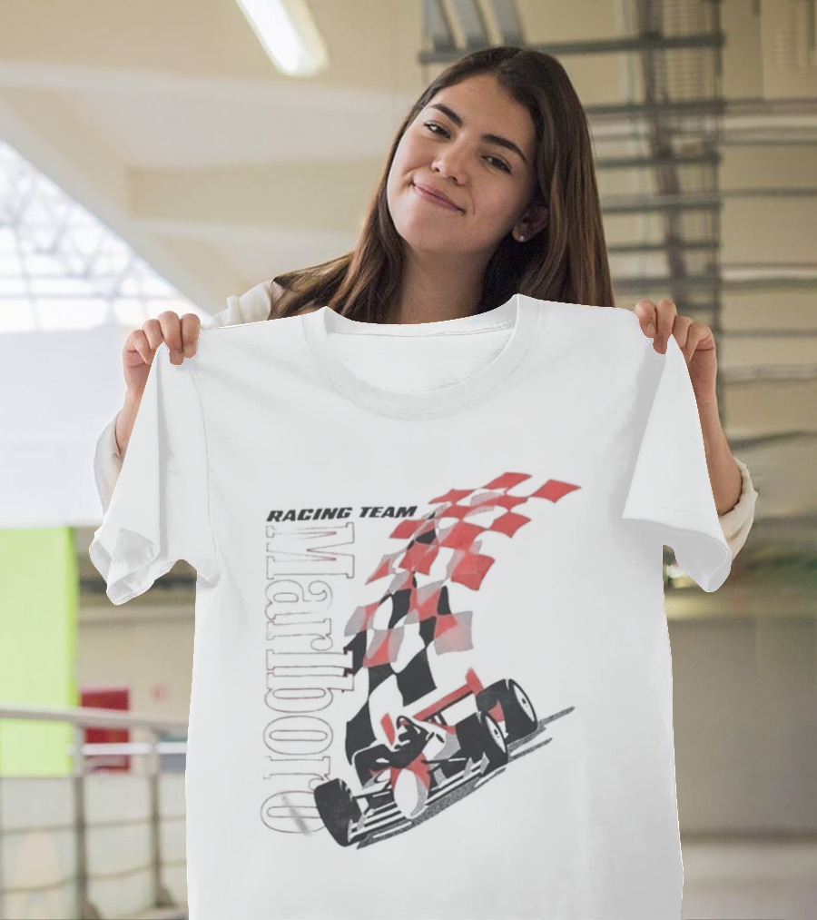 Vintage 90s Marlboro Racing Team Red Checkered Flag T-Shirt