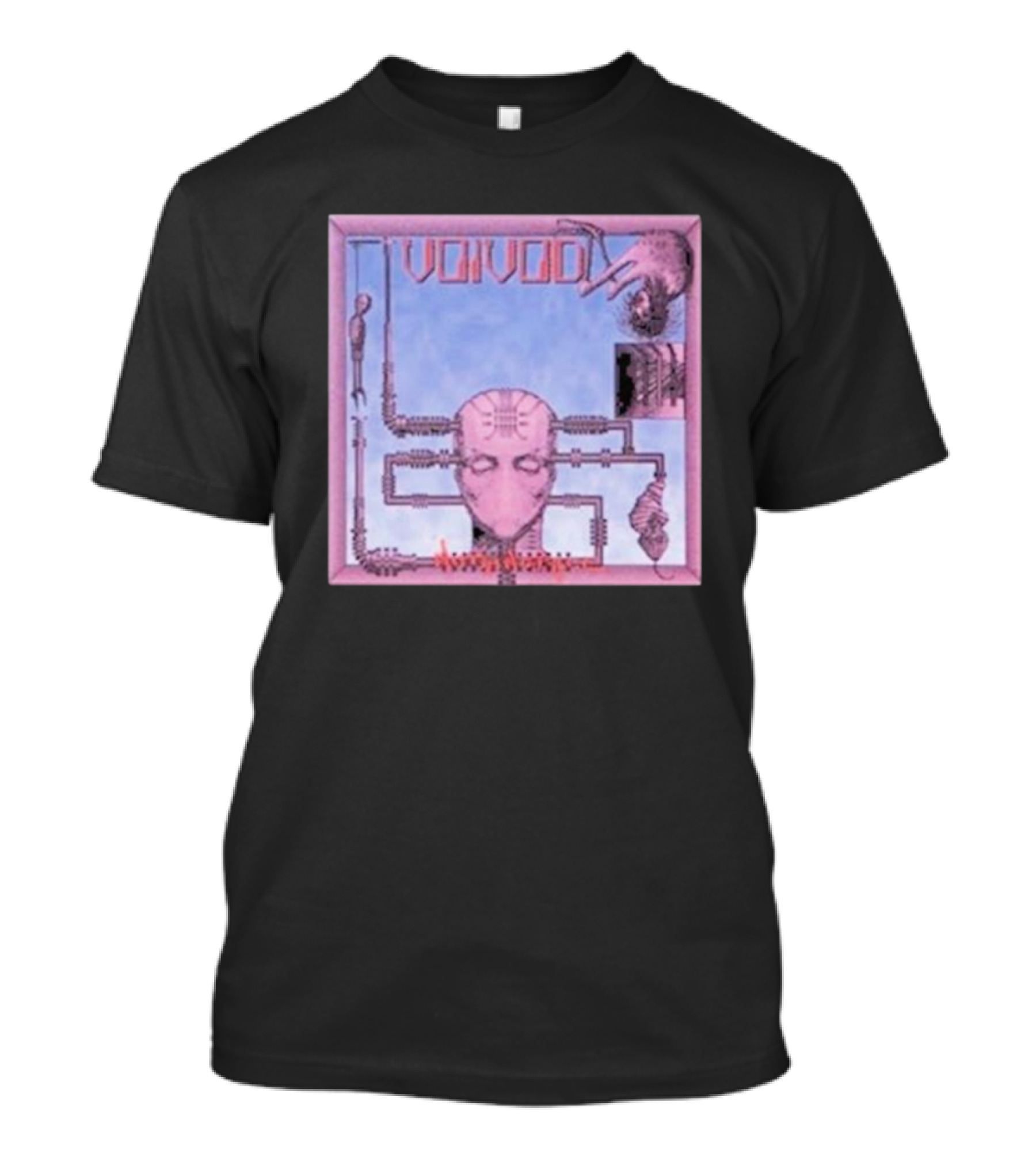 Voivod Nothingface Album Art With Cybernetic Face And Mechanical Elements T-Shirt