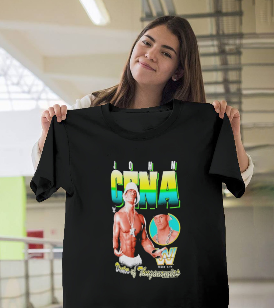 John Cena Doctor of Thuganomics WWE Word Life Ripple Junction Navy T-Shirt