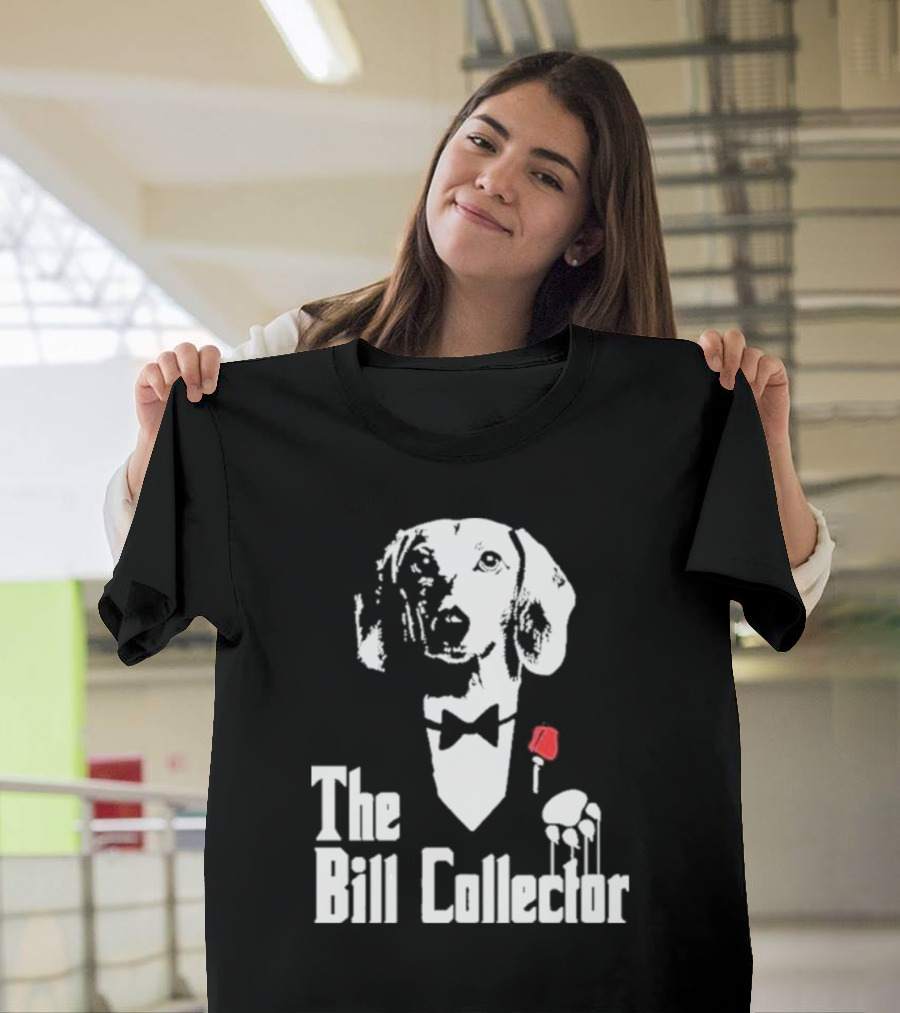 The Bill Collector Dog in Black Tie with Rose and Puppet Strings T-Shirt